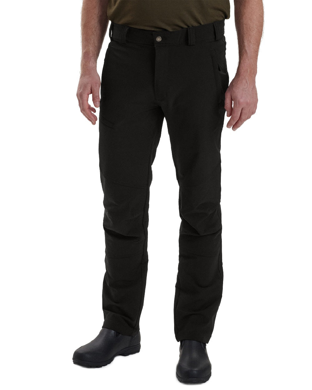 Black coloured Deerhunter Strike Full Stretch Trousers on white background 