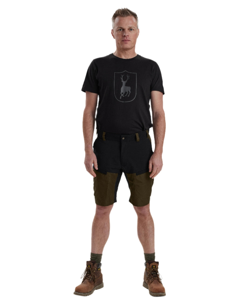 Fallen Leaf coloured Deerhunter Strike Shorts on white background 