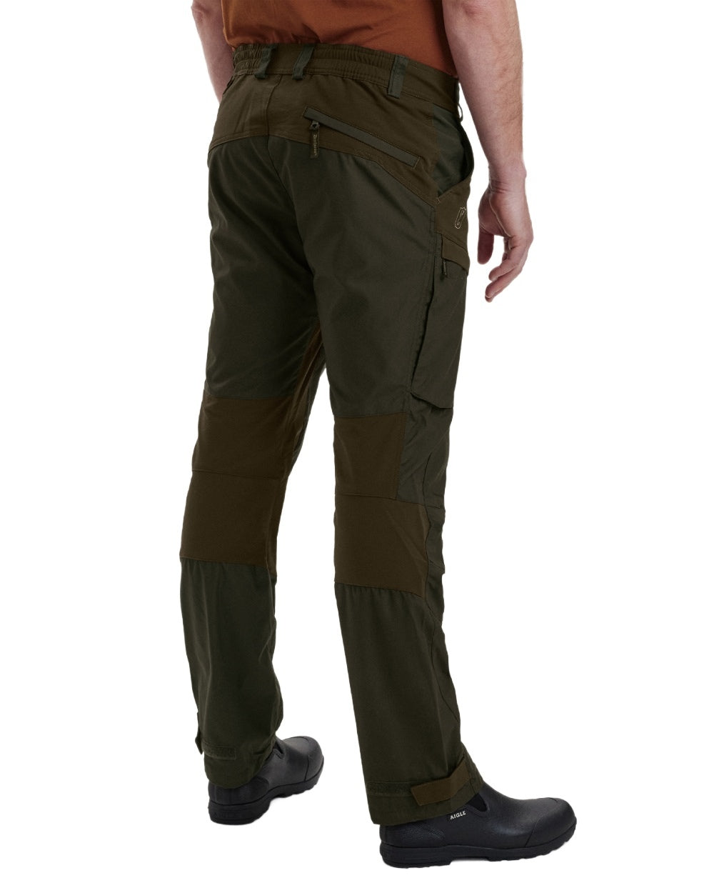 Deep Green coloured Deerhunter Strike Trousers on white background 