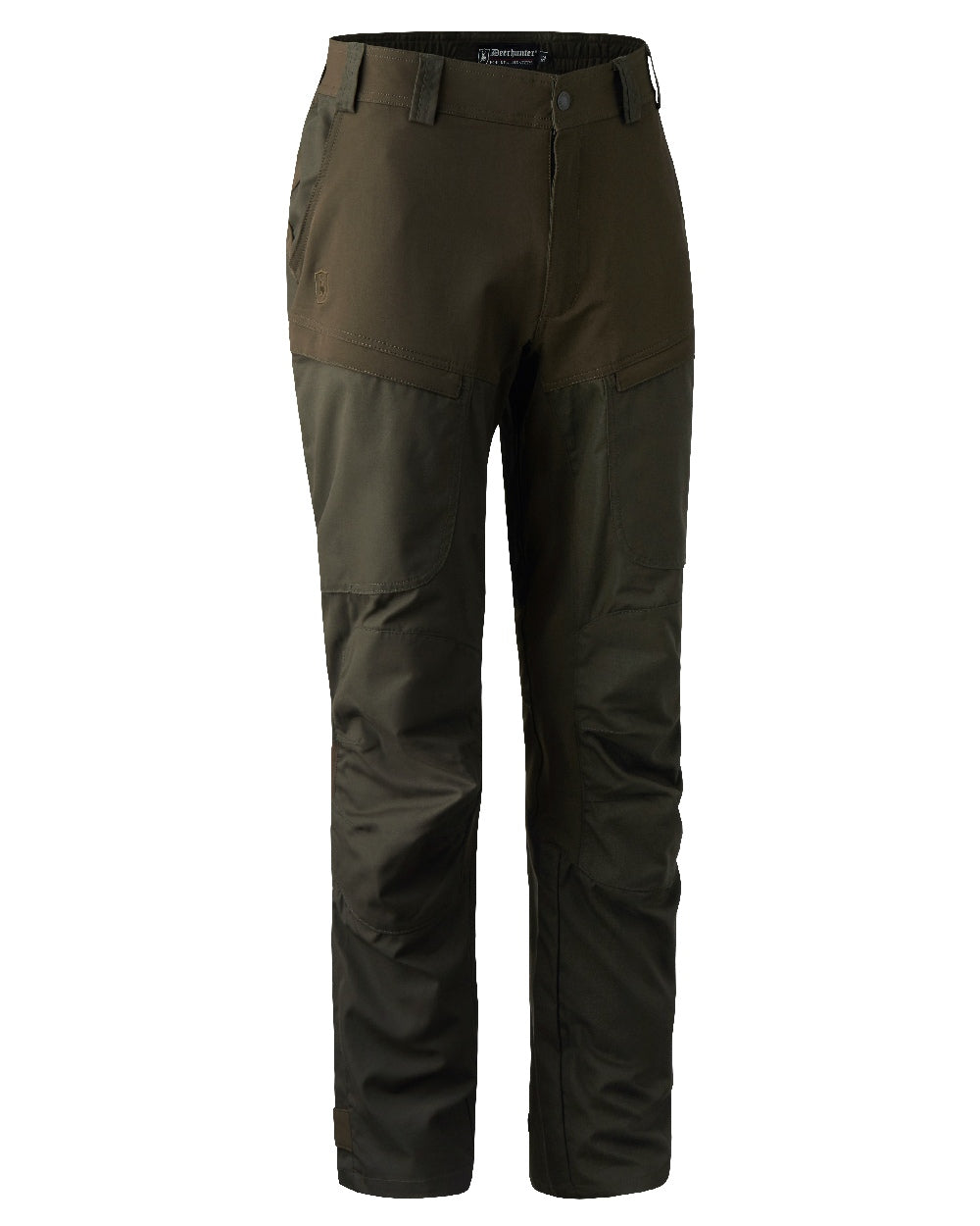 Deep Green coloured Deerhunter Strike Trousers on white background 