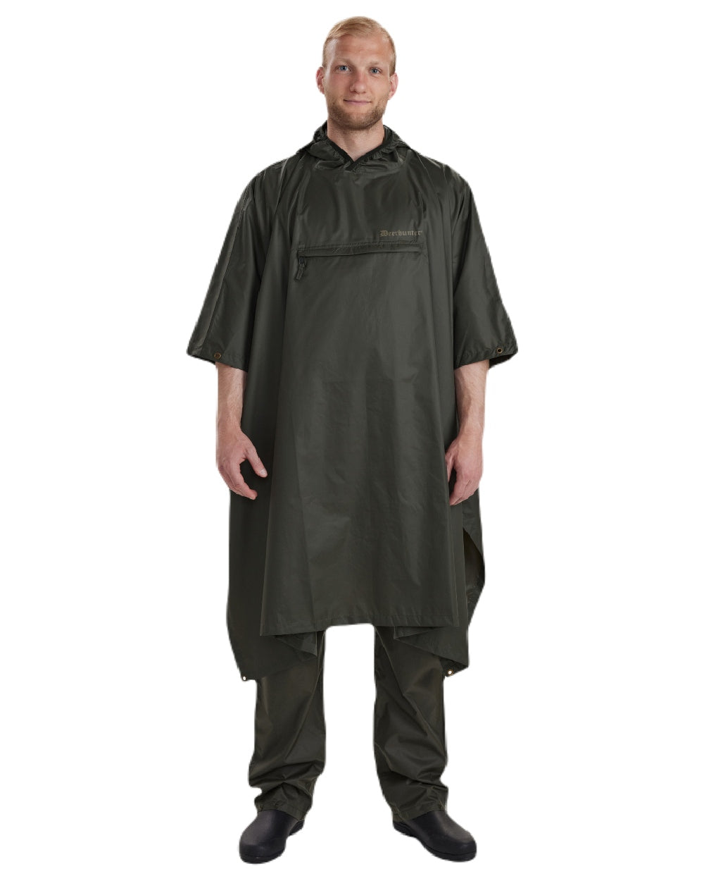 Timber coloured Deerhunter Survivor Rain Poncho on white background 