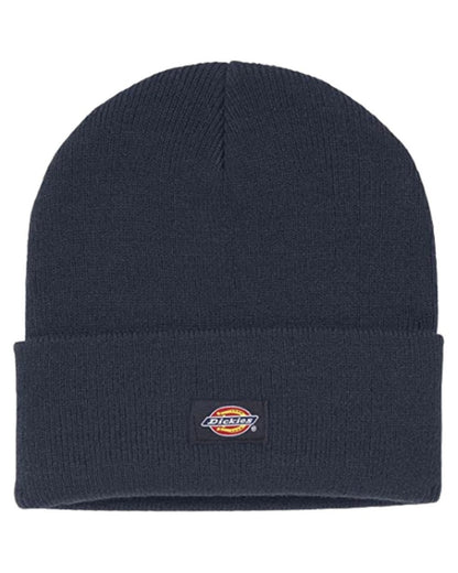 Navy coloured Dickies Acrylic Cuffed Beanie on white background 