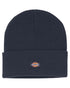 Navy coloured Dickies Acrylic Cuffed Beanie on white background 