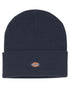 Navy coloured Dickies Acrylic Cuffed Beanie on white background 