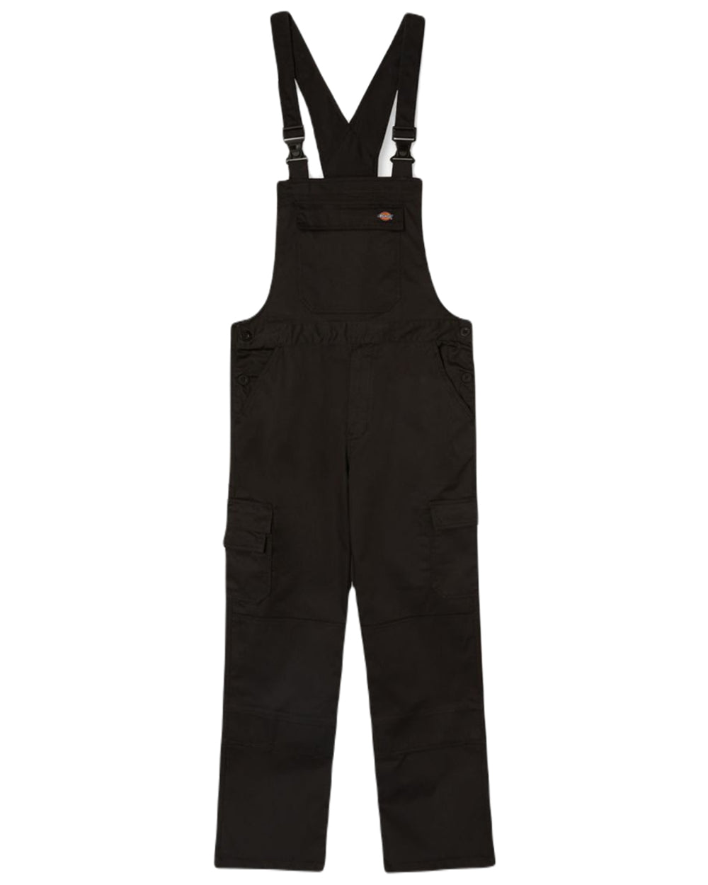 Black coloured Dickies Everyday Bib and Brace on white background 