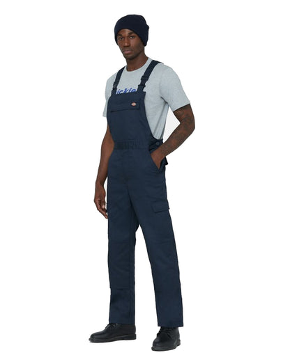 Dark Blue coloured Dickies Everyday Bib and Brace on white background 