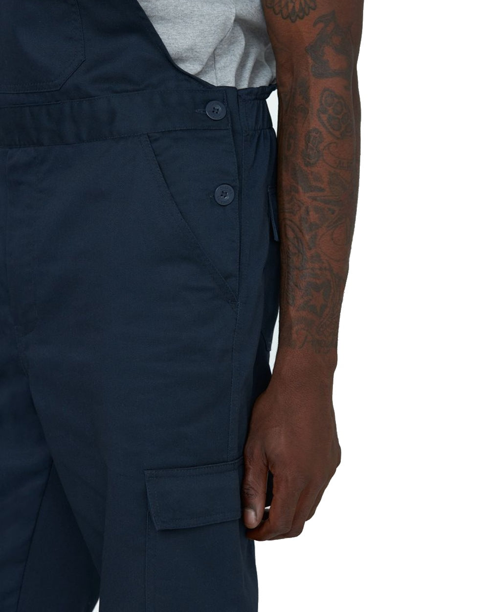 Dark Blue coloured Dickies Everyday Bib and Brace on white background 