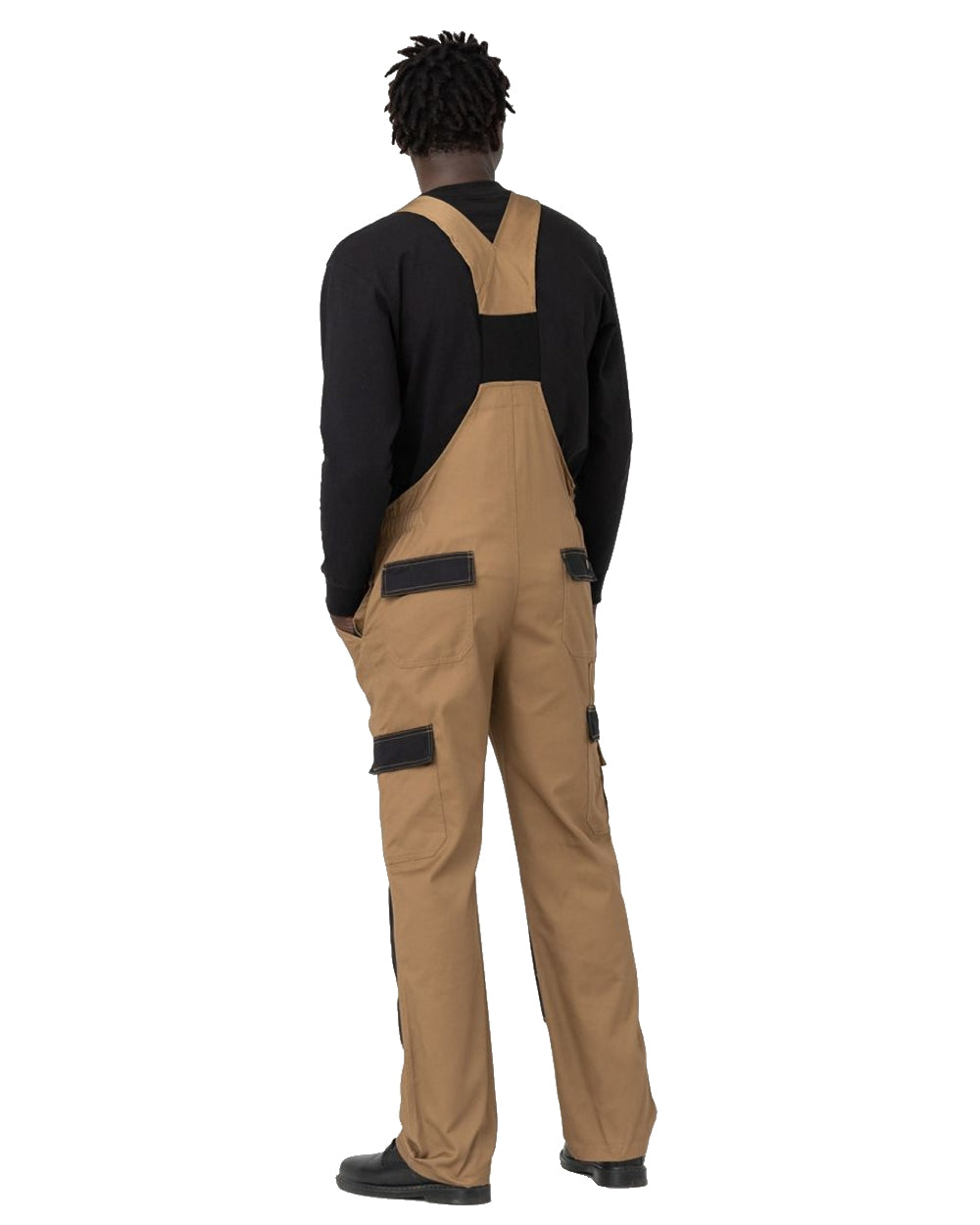 Khaki coloured Dickies Everyday Bib and Brace on white background 