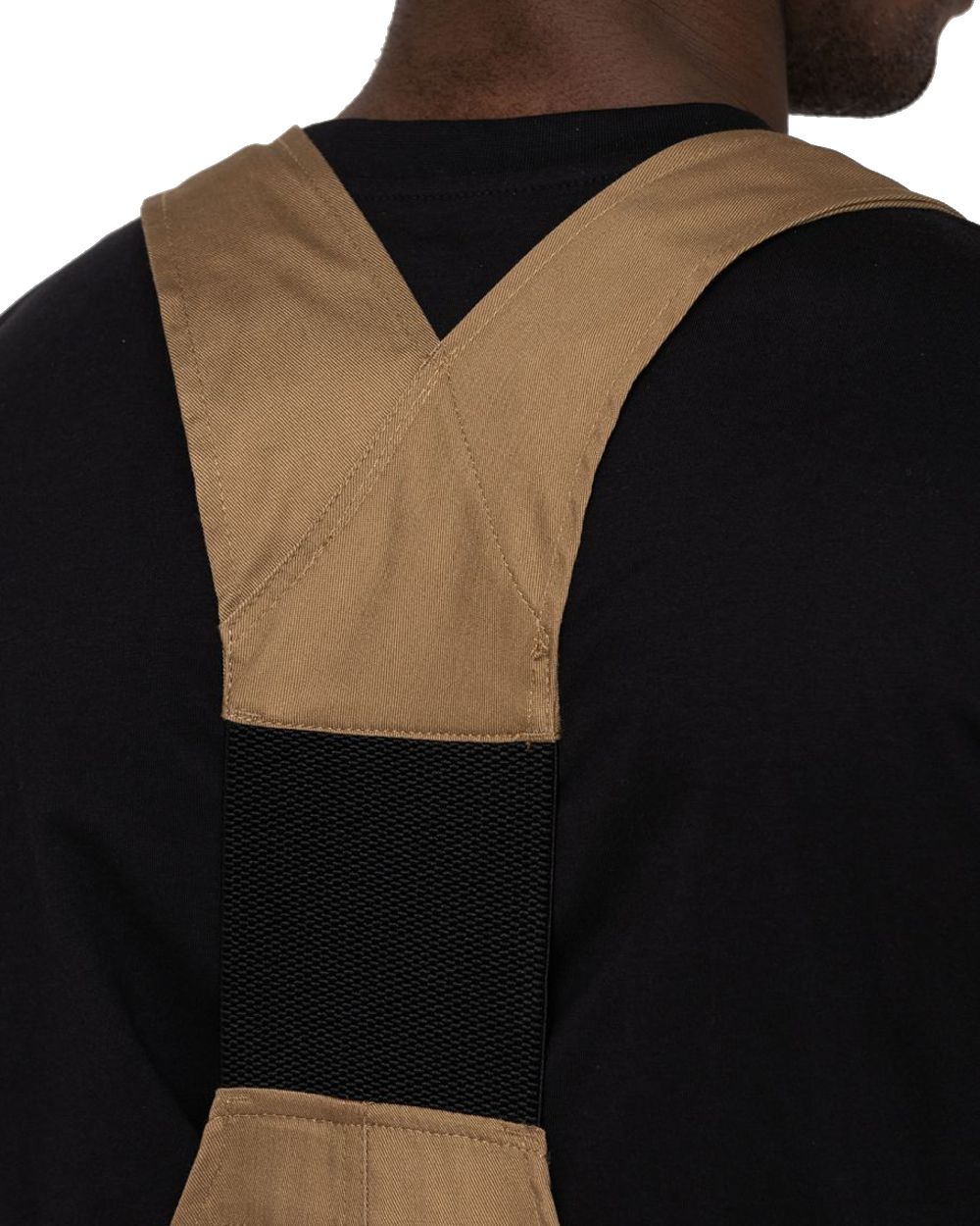 Khaki coloured Dickies Everyday Bib and Brace on white background 