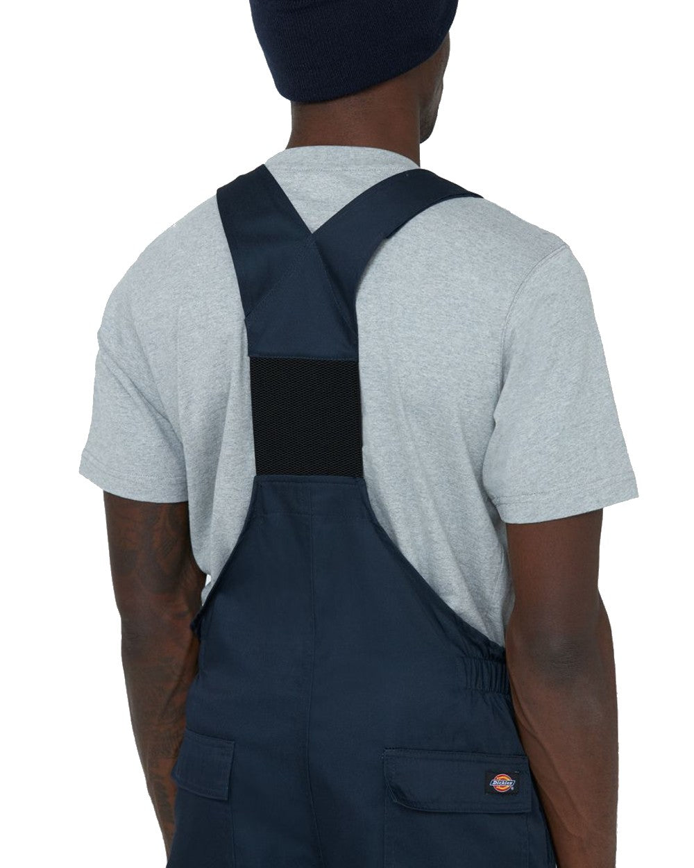 Navy coloured Dickies Everyday Bib and Brace on white background 