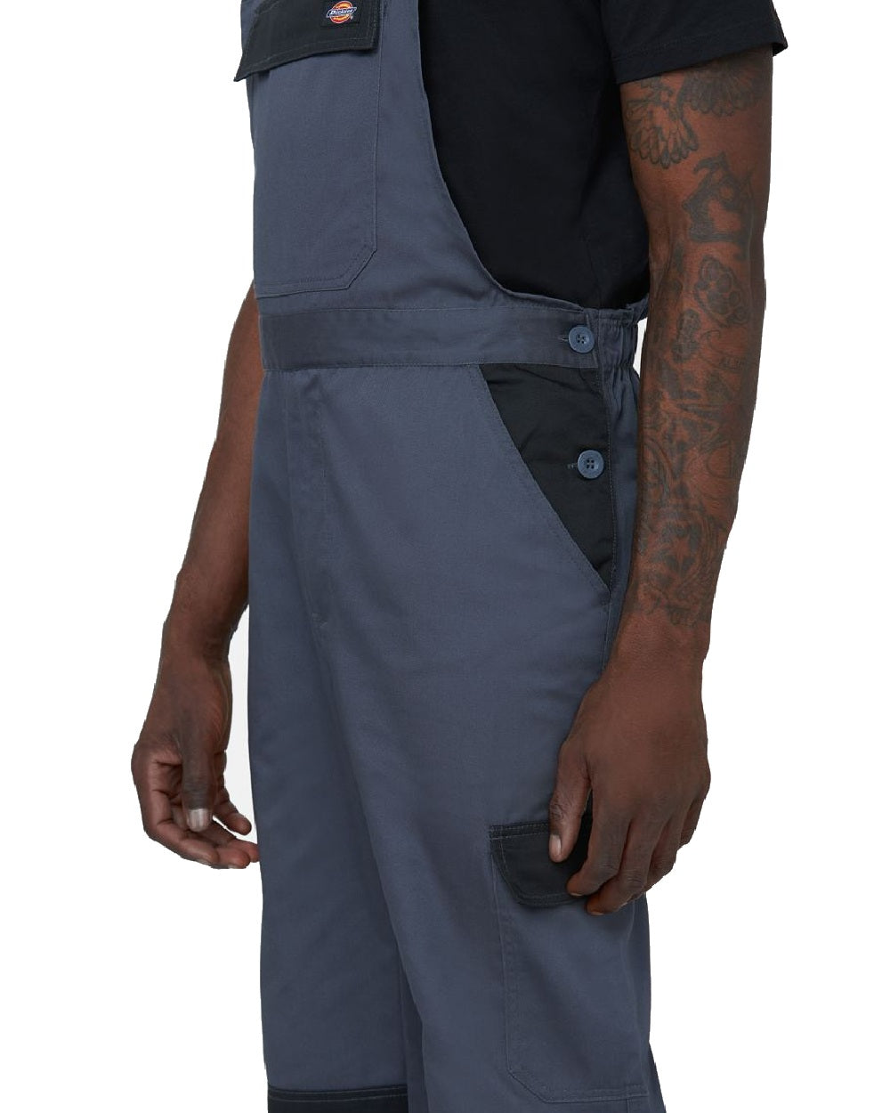 Grey coloured Dickies Everyday Bib and Brace on white background 