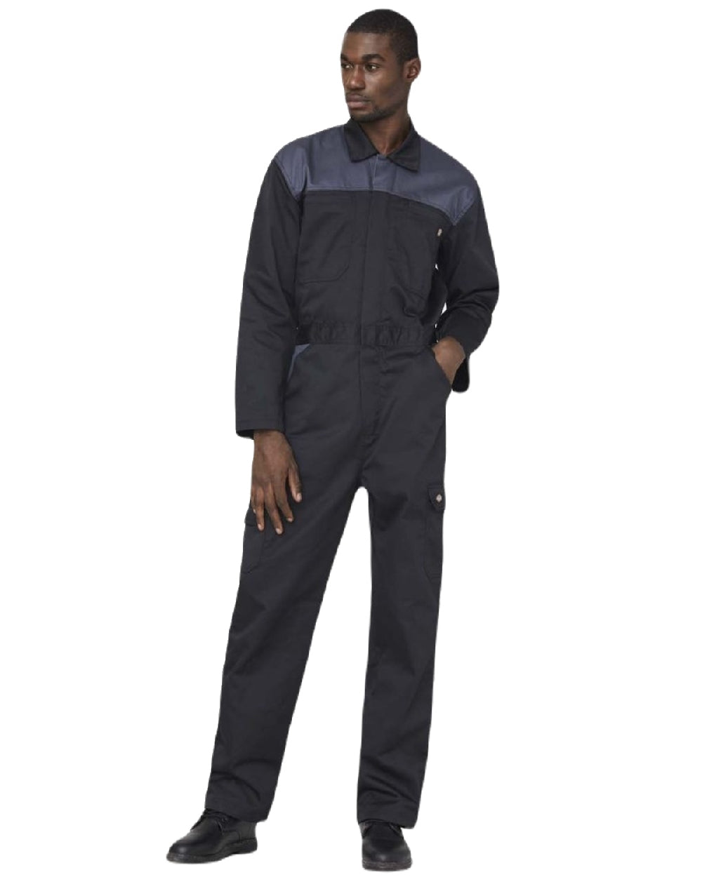 Black Grey coloured Dickies Everyday Coverall on white background 