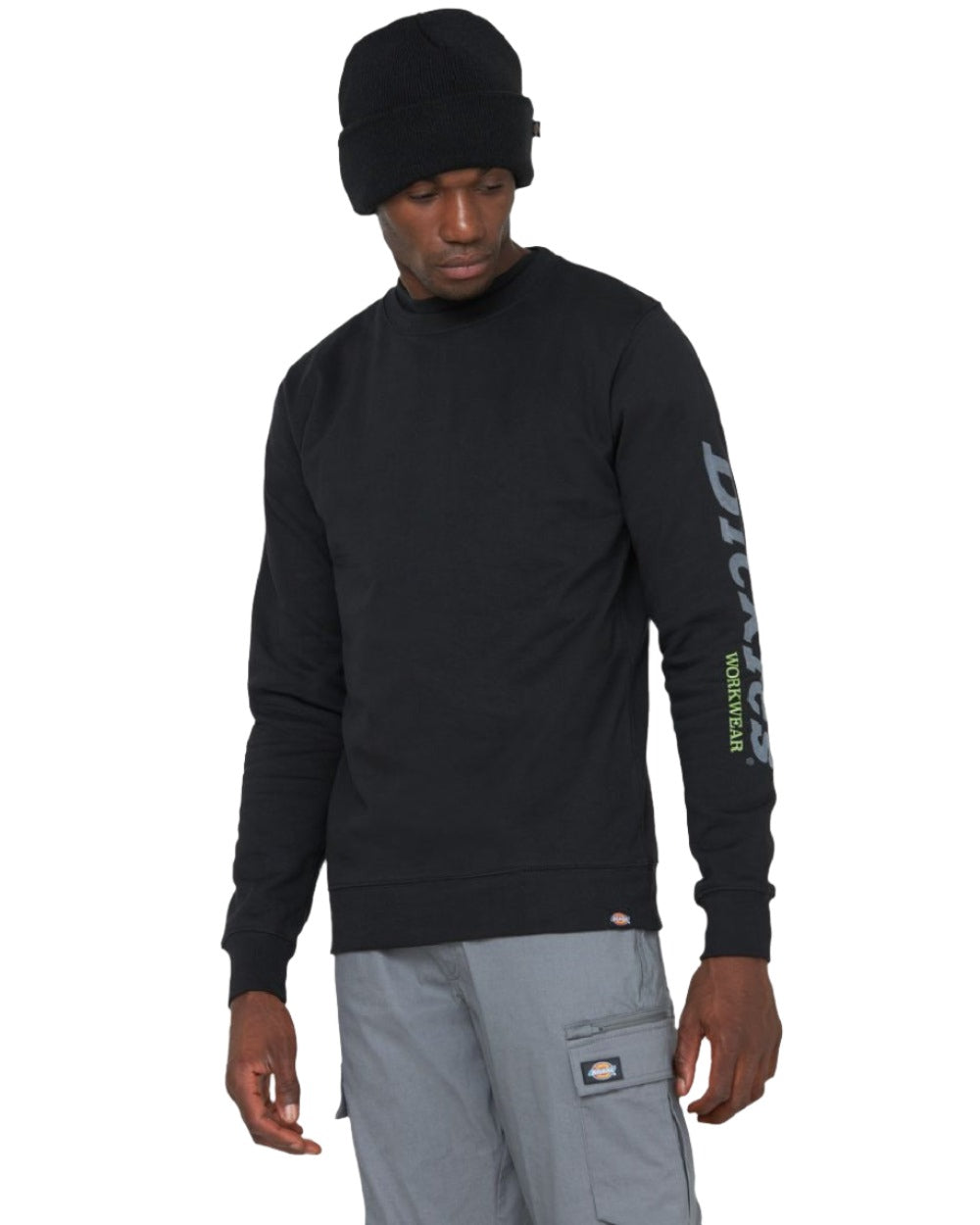 Black coloured Dickies Okemo Graphic Sweatshirt on white background 