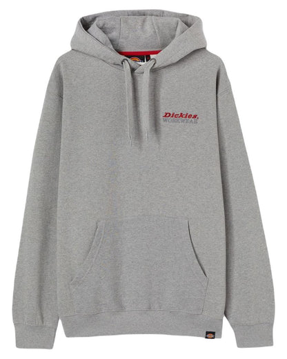 Grey Melange  coloured Dickies Stowe Graphic Hoodie on white background 