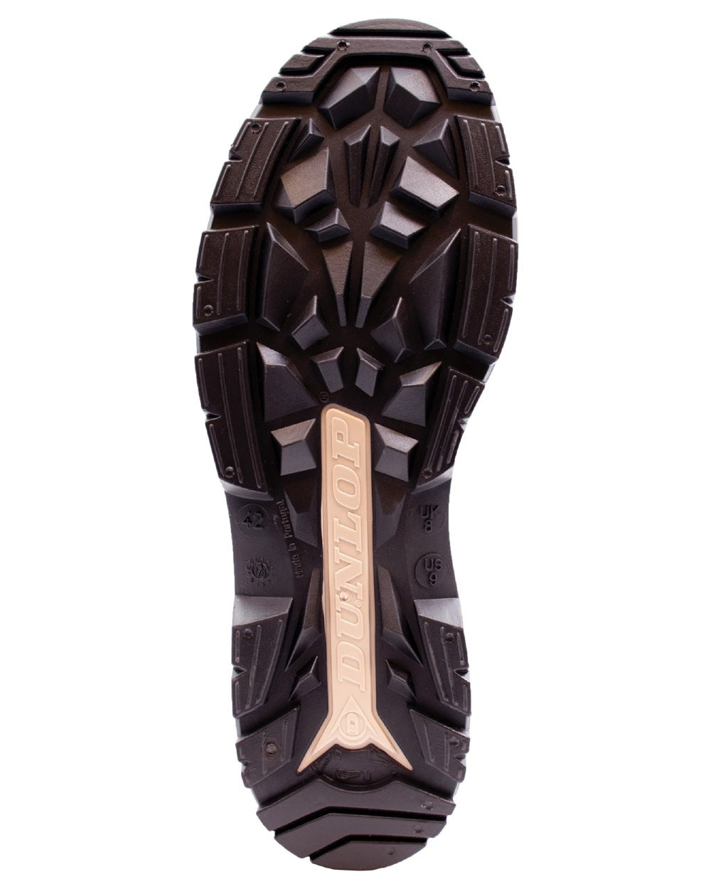 Burgundy Grey Black coloured Dunlop Blizzard Wellingtons on white background 