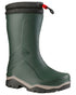 Heritage Green Black coloured Dunlop Blizzard Wellingtons on white background 