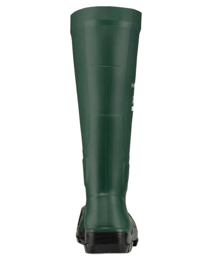 Heritage Green Coloured Dunlop JobGuard Full Safety Wellingtons on white background 