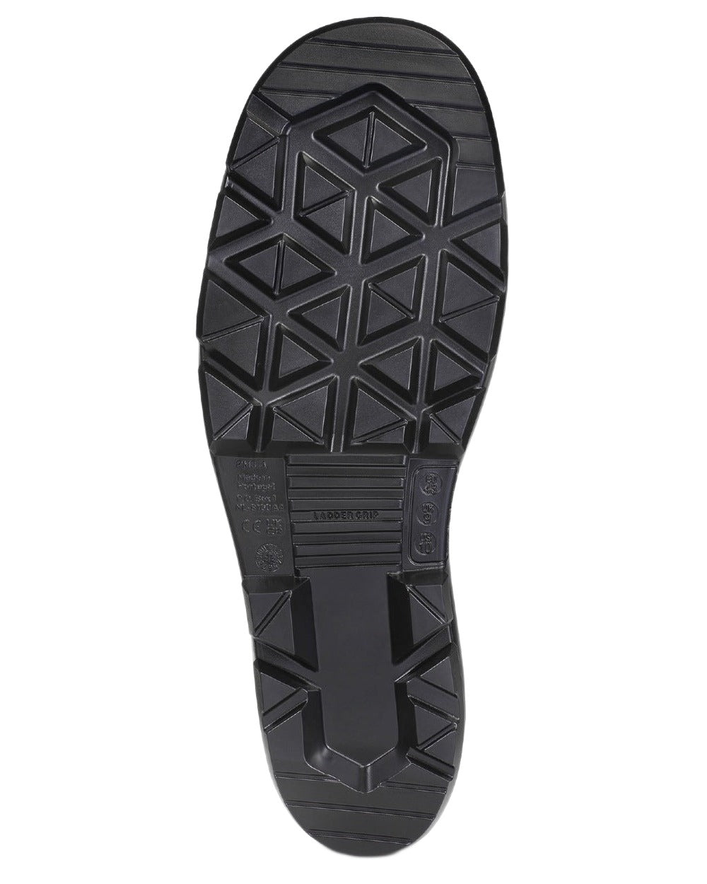 Green Coloured Dunlop Work-It Full Safety Wellingtons on white background 