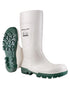 White Coloured Dunlop Work-It Safety Wellingtons on white background 