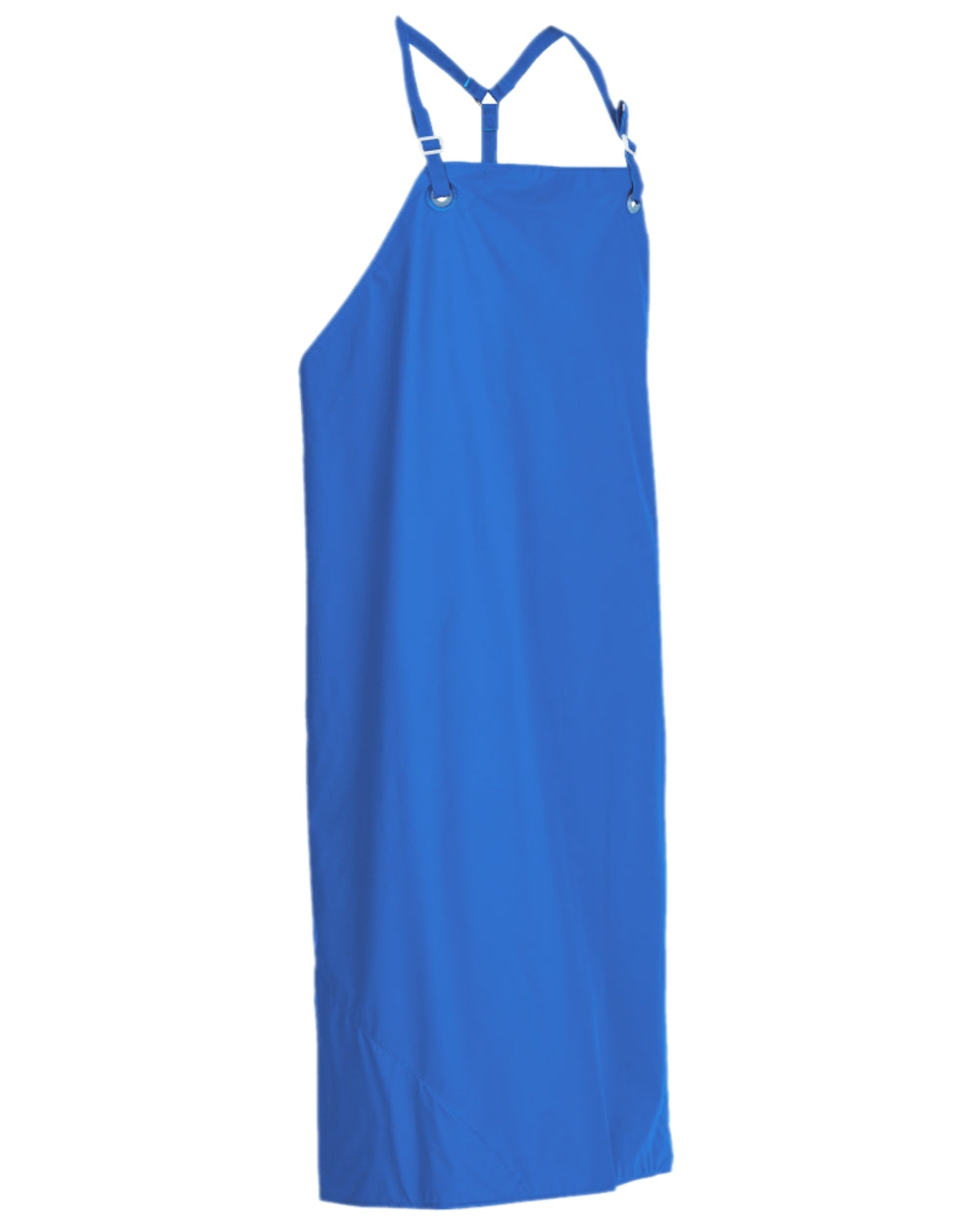 Cobalt Coloured Elka Apron With Loops For Braces on white background 