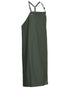 Olive Coloured Elka Apron With Loops For Braces on white background 