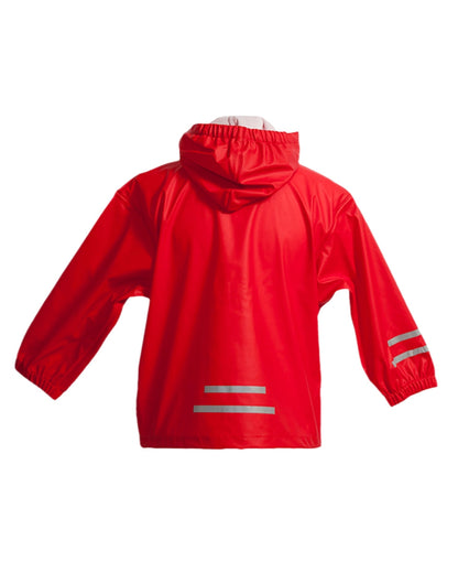 Red Coloured Elka Childrens Rain Set on white background 