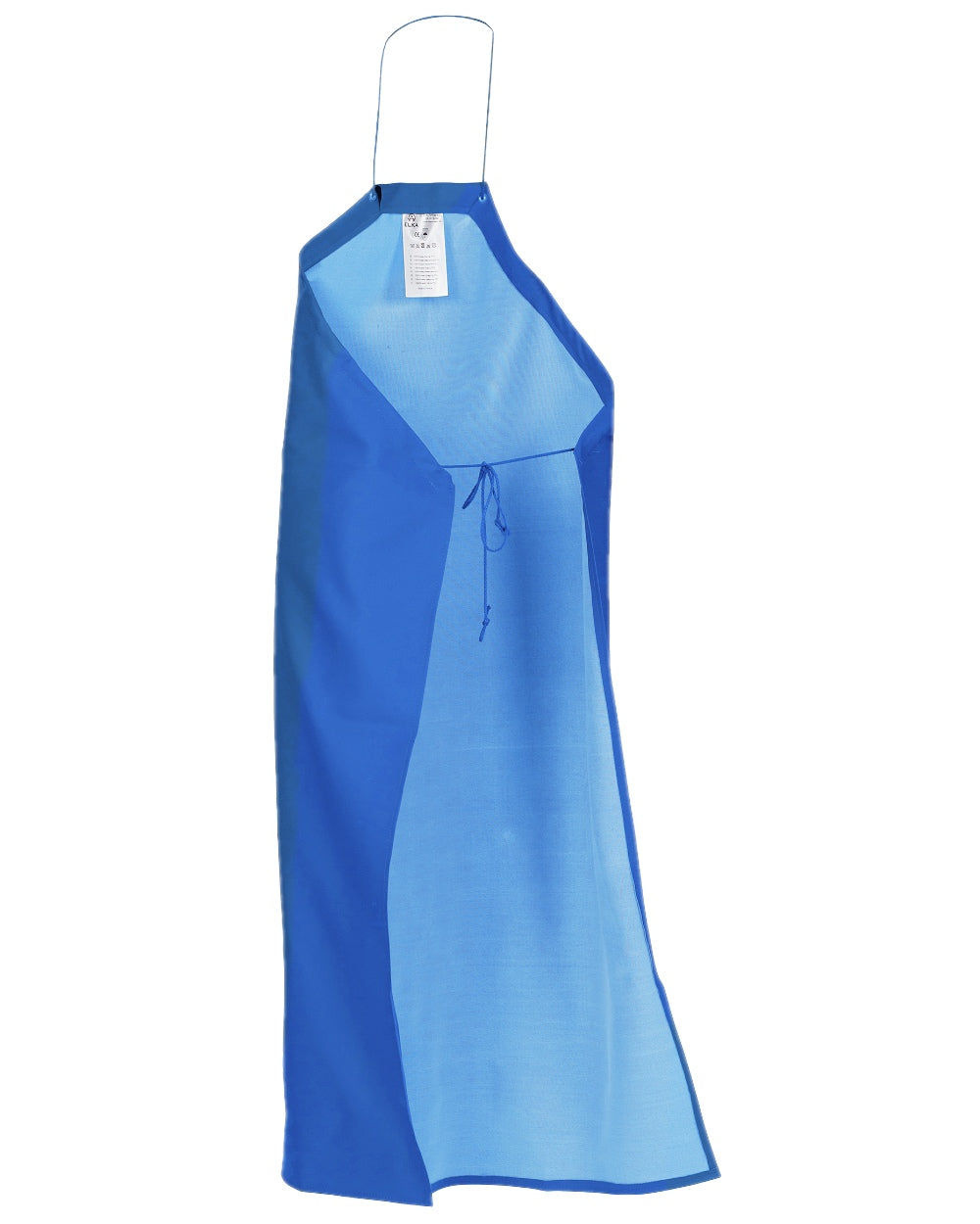 Cobalt Coloured Elka Food Apron With String Glass &amp; Fork on white background 