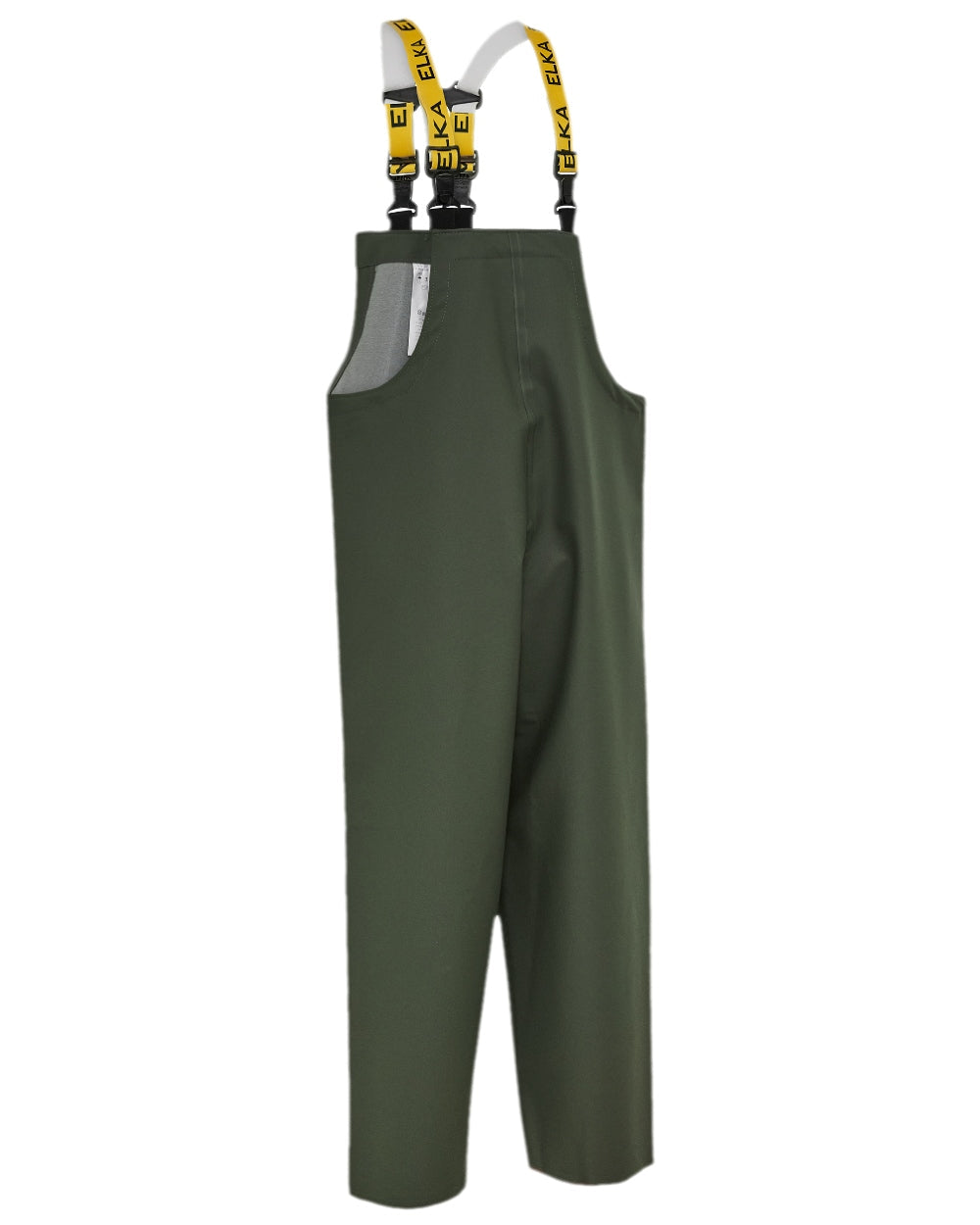 Olive Coloured Elka Mens Bib &amp; Braces on white background 