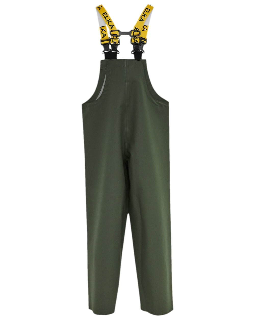 Olive Coloured Elka Mens Bib &amp; Braces on white background 