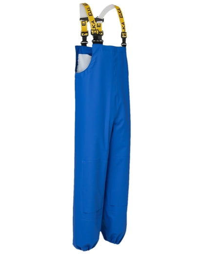 Royal Blue Coloured Elka Mens Bib &amp; Braces With Knee Pockets on white background 