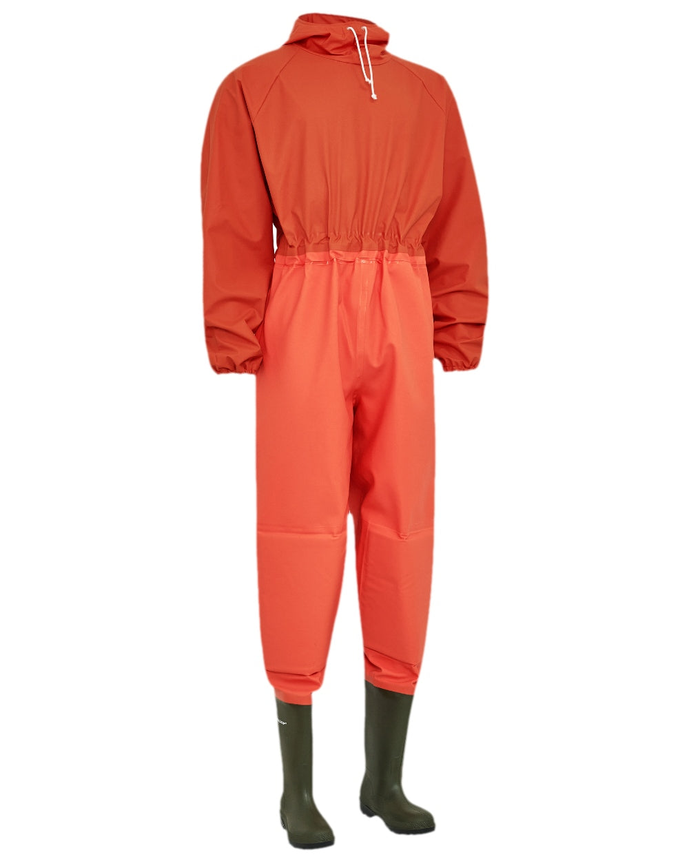 Orange Coloured Elka Mens Coveralls With Boots on white background 