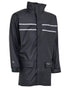 Navy Coloured Elka Mens Dry Zone D-Lux PU Long Rain Jacket on white background 
