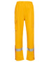 Yellow Coloured Elka Mens Dry Zone D-Lux Rain Trousers With Reflective Stripes on white background 