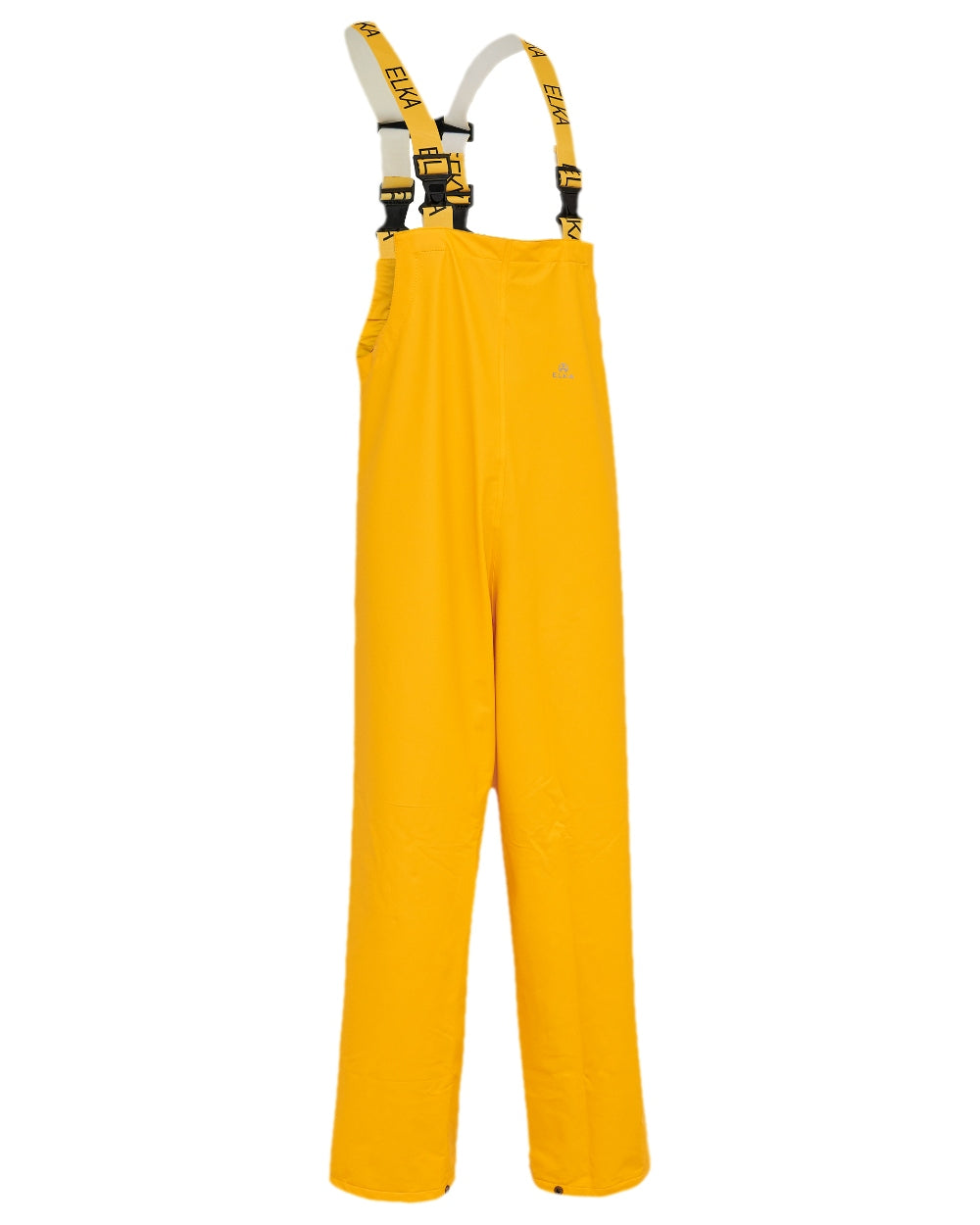 Yellow Coloured Elka Mens Dry Zone PU Bib &amp; Brace on white background 