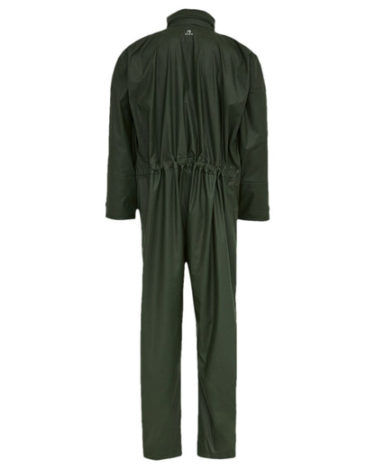 Olive Coloured Elka Mens Dry Zone PU Hooded Jumpsuit on white background 