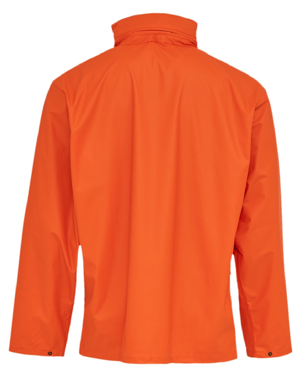 Orange Coloured Elka Mens Dry Zone PU Rain Jacket on white background 