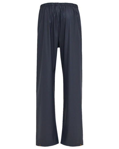 Navy Coloured Elka Mens Dry Zone PU Rain Trousers on white background 