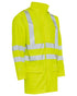 Fluorescent Yellow Coloured Elka Mens Dry Zone Visible Jacket Extra Length on white background 
