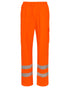 Fluorescent Orange Coloured Elka Mens Dry Zone Visible Waist Trousers With Pockets on white background 