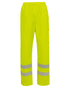 Fluorescent Yellow Coloured Elka Mens Dry Zone Visible Waist Trousers With Pockets on white background 