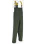 Olive Coloured Elka Mens Elastomer/PVC Bib & Brace on white background 