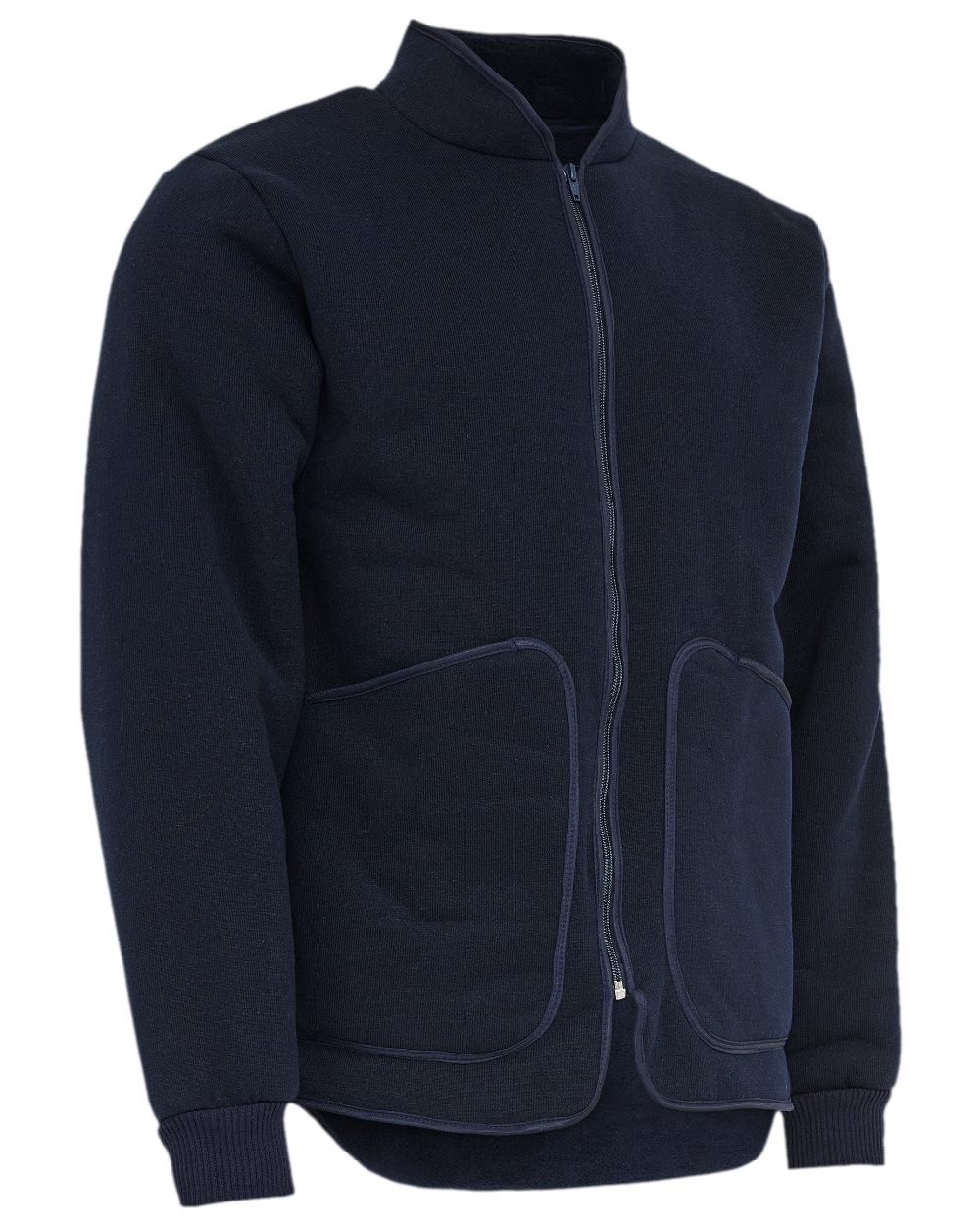Navy Coloured Elka Mens Fibre Pile Jacket on white background 