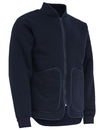 Navy Coloured Elka Mens Fibre Pile Jacket on white background 