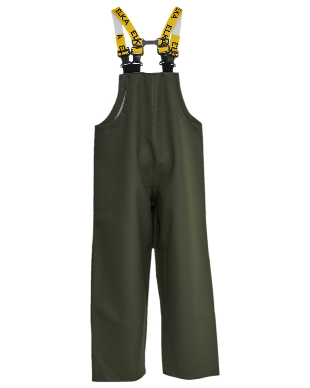 Olive Coloured Elka Mens Overalls With Knee Reinforcement on white background 