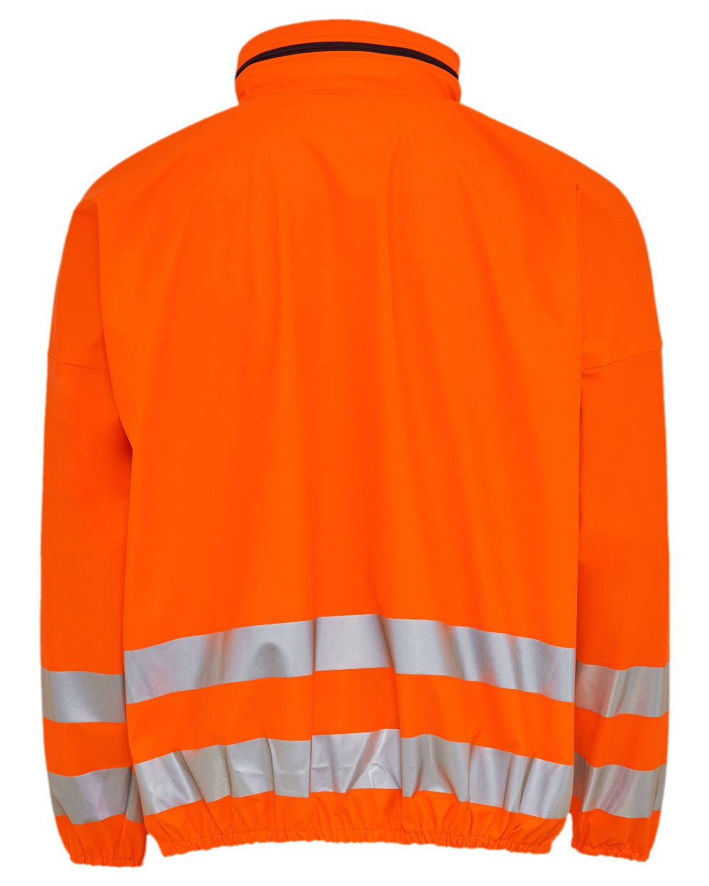 Fluorescent Orange Coloured Elka Mens PU Visible Rain Jacket on white background 
