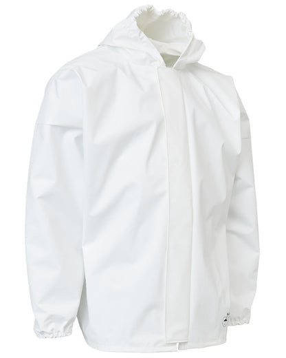White Coloured Elka Mens Pro Waterproof Jacket on white background 