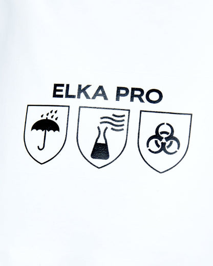 White Coloured Elka Mens Pro Waterproof Jacket on white background 