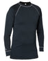 Black Coloured Elka Mens Crew Neck Thermal Base Layer on white background 