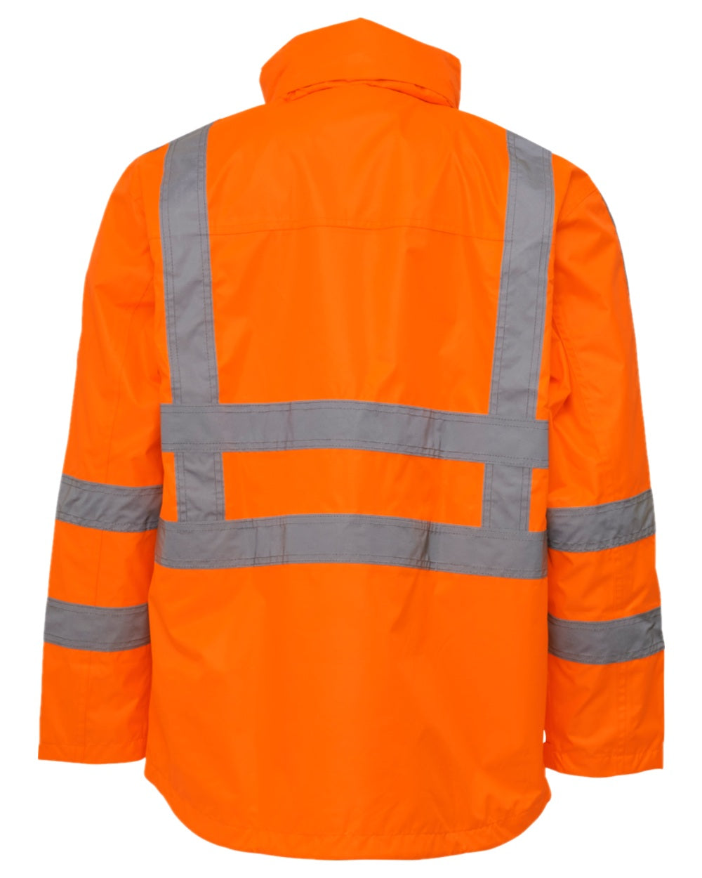 Fluorescent Orange Coloured Elka Mens Visible Xtreme Rain Jacket on white background 