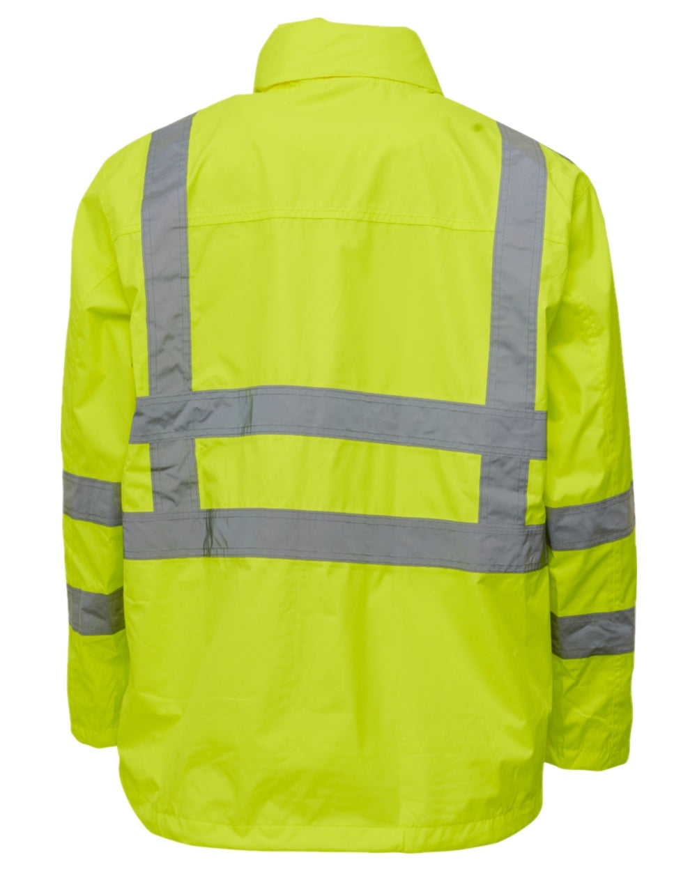 Fluorescent Yellow Coloured Elka Mens Visible Xtreme Rain Jacket on white background 
